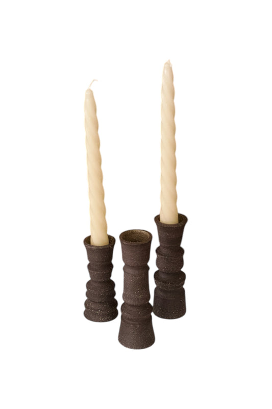 SCULPTURA PILLAR CANDLESTICK BLACK